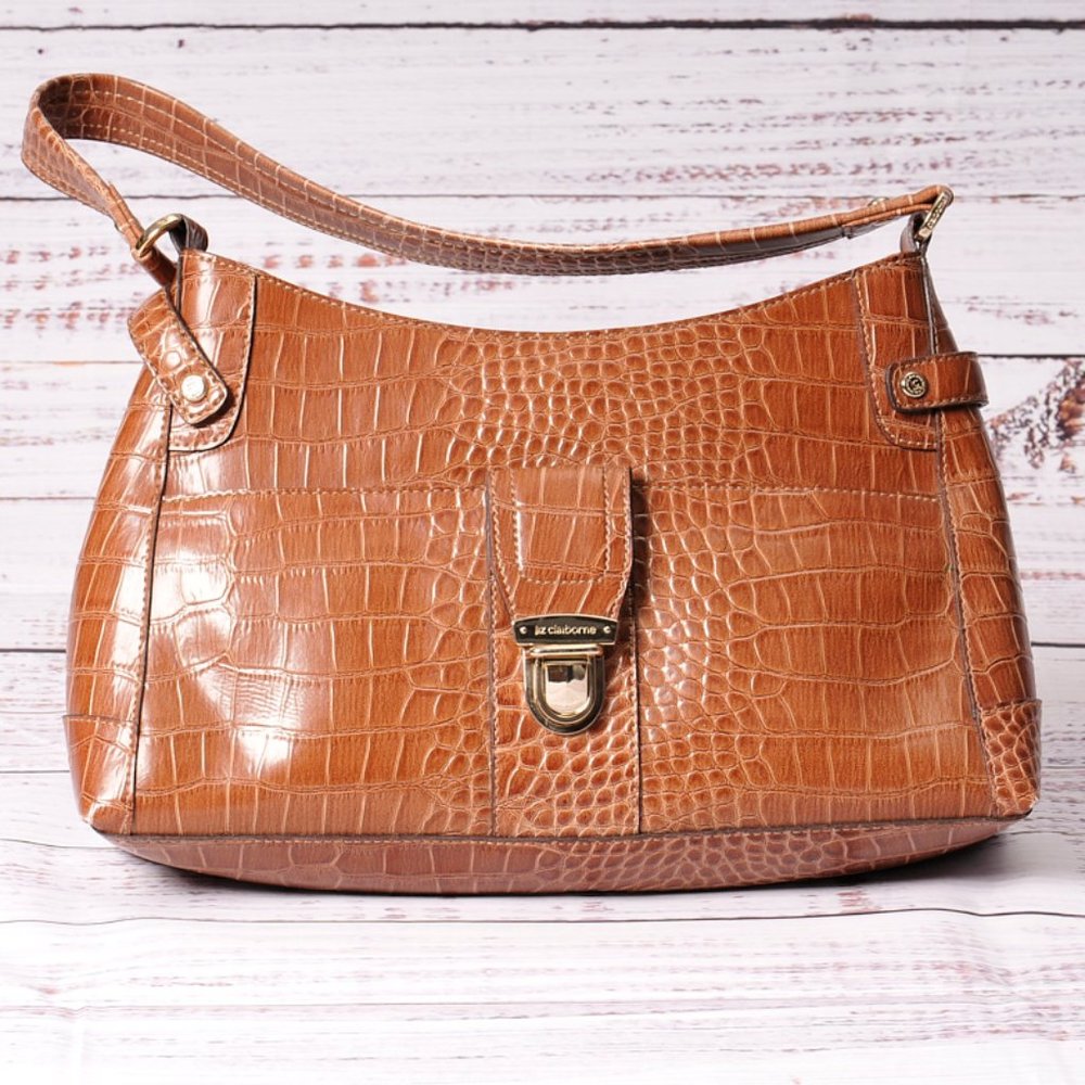 Liz Claiborne, Faux Crocodile, Brown Bag